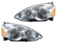 Оптика. Фары передние ANZO USA для Acura RSX Honda DC5 2002 - 2004 Ангельские глазки. Хром.