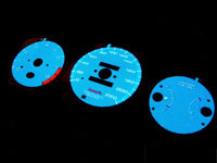 Накладки на шкалы  приборной панели (синий карбон)  на Civic 96-00  (км/ч)